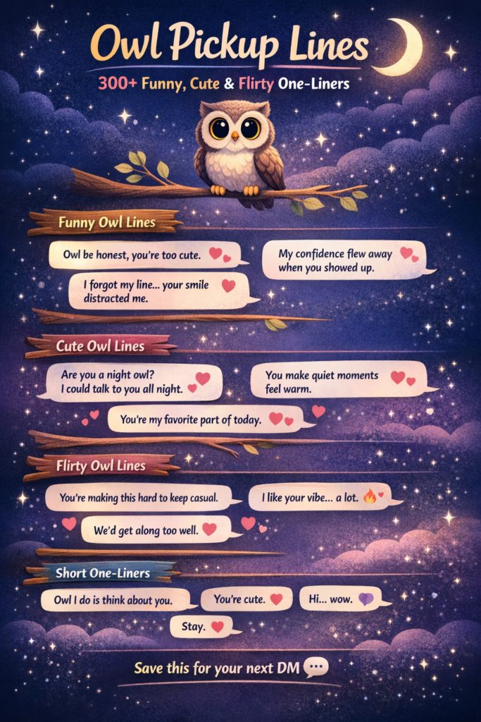 Owl pickup lines