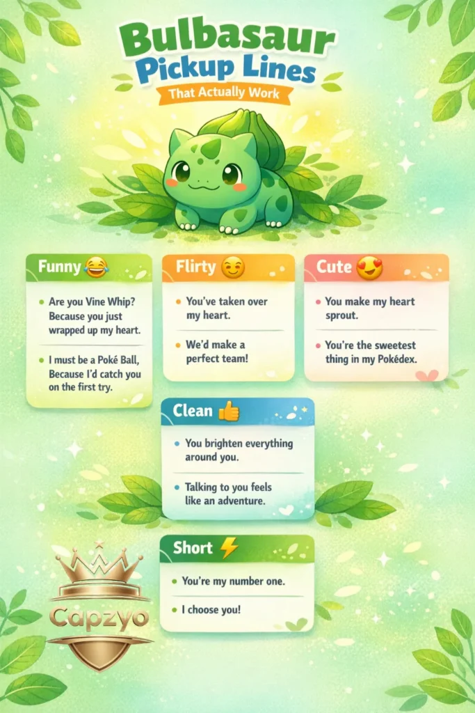Bulbasaur Pickup Lines 