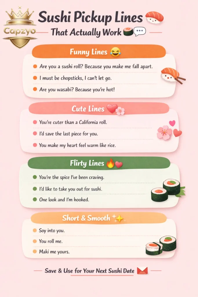 Sushi Pickup Lines
