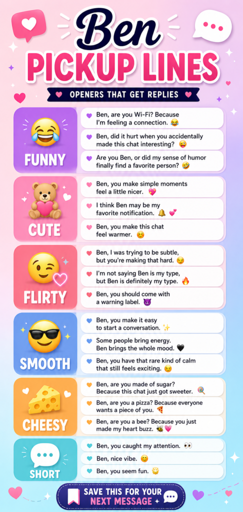 Ben Pickup Lines