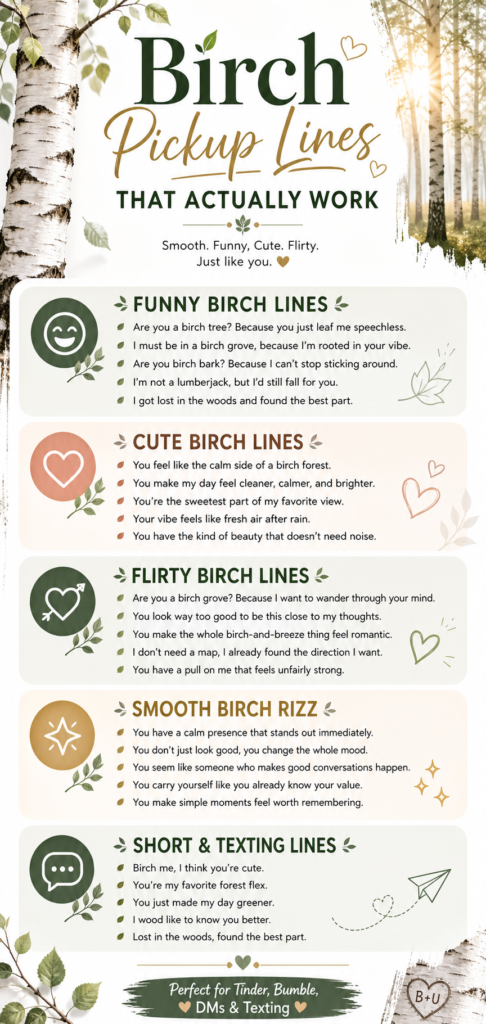 Birch pickup lines
