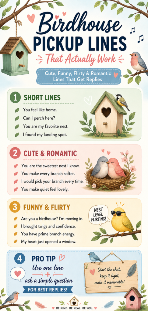 Birdhouse pickup lines