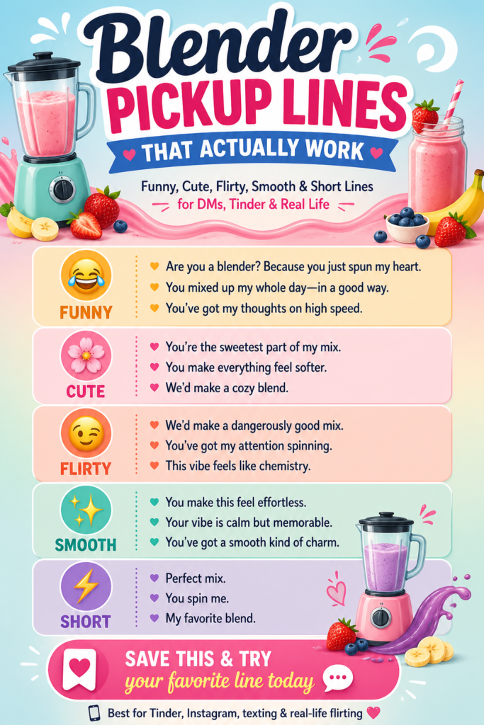 Blender Pickup Lines